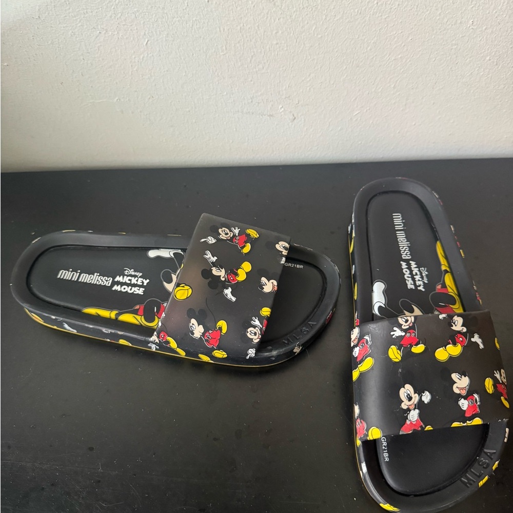Mini Melissa Kids Mickey Mouse Black Sandals